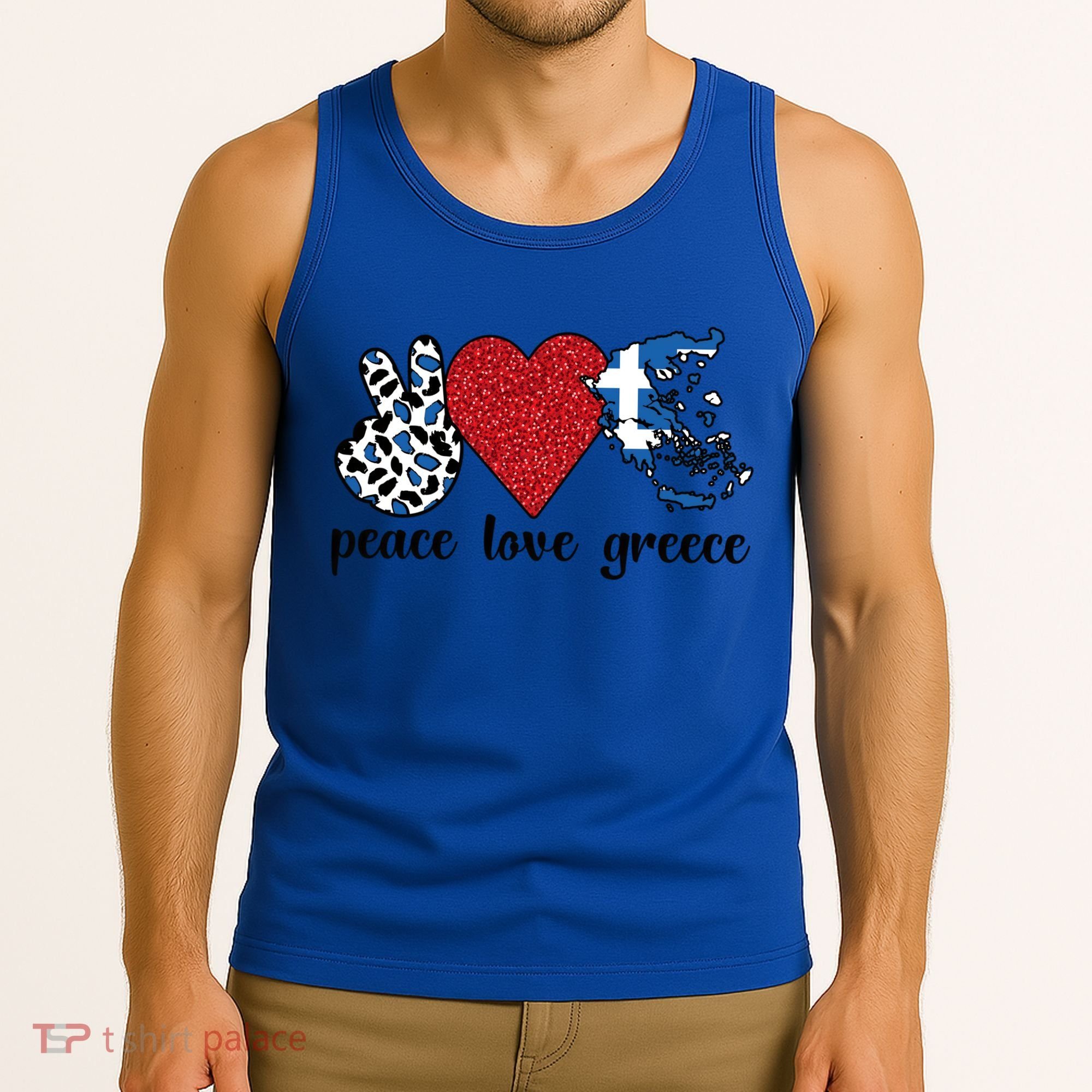 Love Greece Proud Greek Flag Greek Roots Funny Gift Tank Top