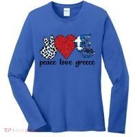 Love Greece Proud Greek Flag Greek Roots Funny Gift Women's Long Sleeve Shirt thumb 0