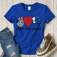 Love Greece Proud Greek Flag Greek Roots Funny Gift Women's T-Shirt thumb 3