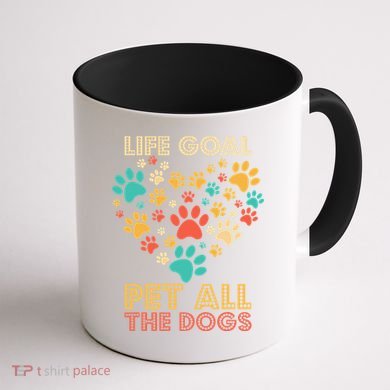 Life Goal Pet All The Dogs Vintage Funny Dog Lover Coffee Mug back