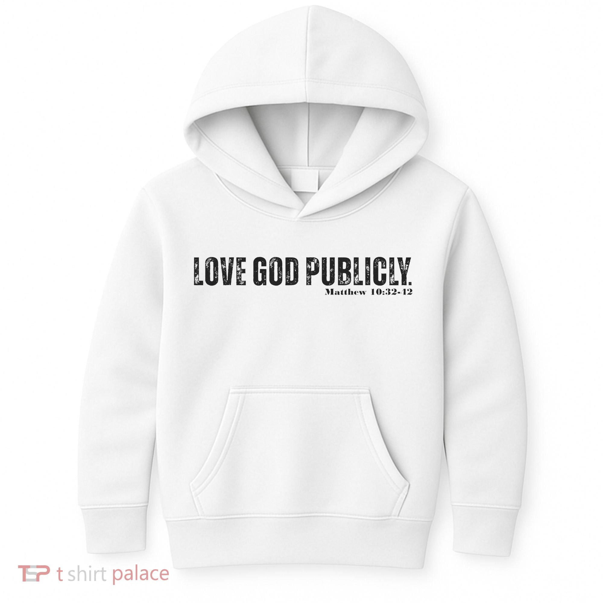 Love God Publicly Kids Hoodie