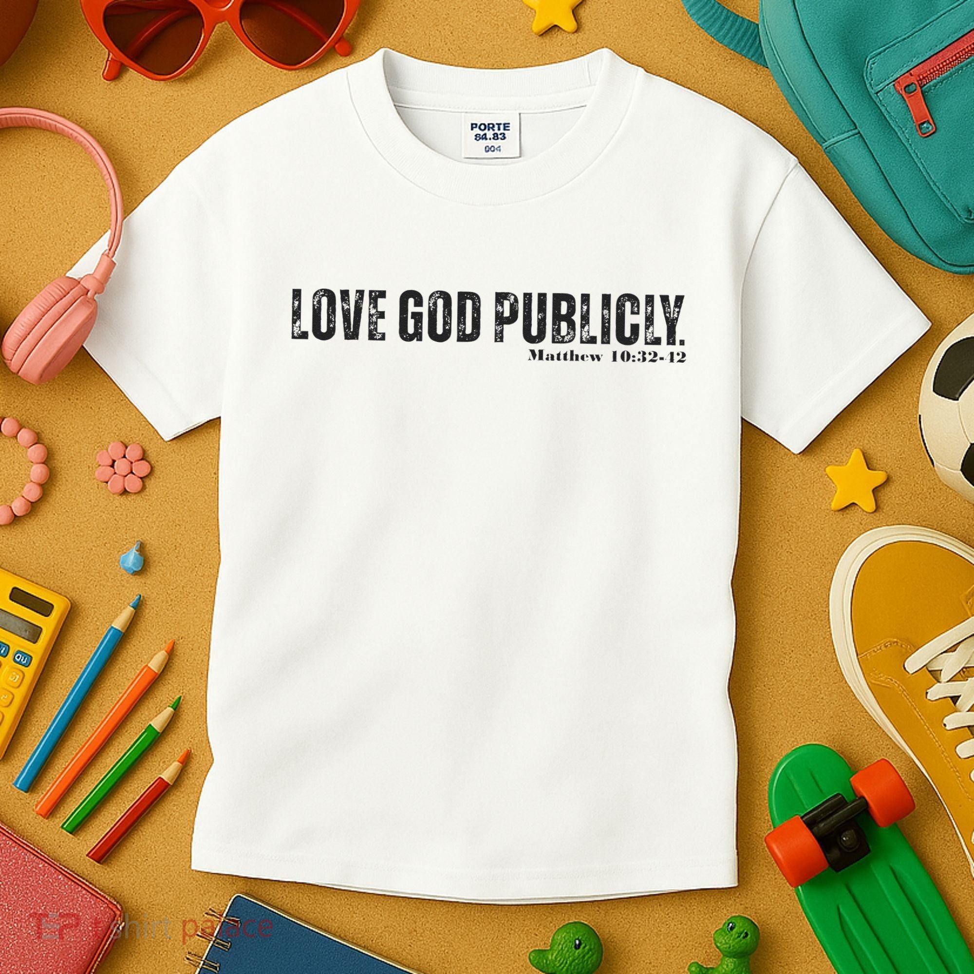 Love God Publicly Kids T-Shirt