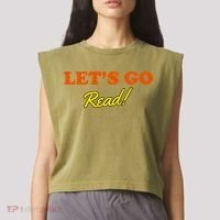 Lets Go Read Book Lover Garment-Dyed Women's Muscle Tee thumb 2
