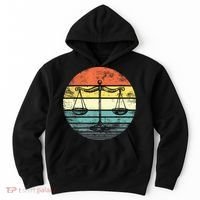 Lawyer Gift Retro Sunset Scale Of Justice Student Law School Hoodie thumb 0