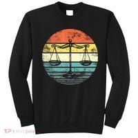 Lawyer Gift Retro Sunset Scale Of Justice Student Law School Sweatshirt thumb 0