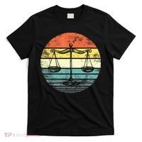 Lawyer Gift Retro Sunset Scale Of Justice Student Law School T-Shirt thumb 0