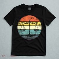 Lawyer Gift Retro Sunset Scale Of Justice Student Law School T-Shirt thumb 5