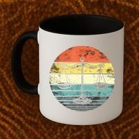 Lawyer Gift Retro Sunset Scale Of Justice Student Law School Coffee Mug thumb 2
