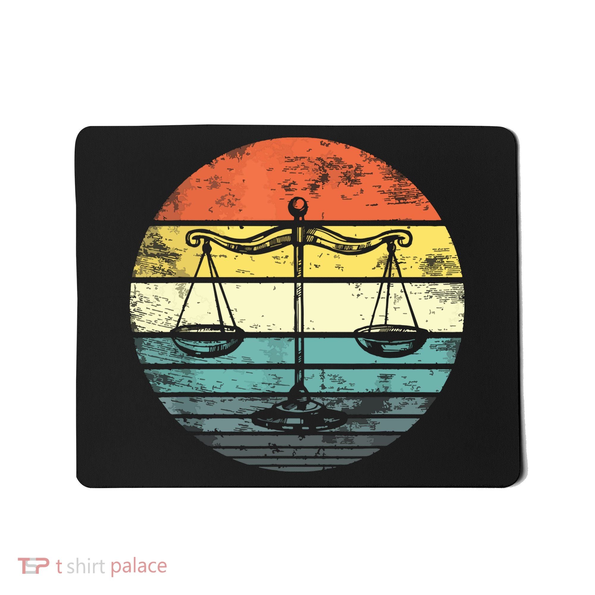 Lawyer Gift Retro Sunset Scale Of Justice Student Law School Mousepad