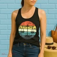 Lawyer Gift Retro Sunset Scale Of Justice Student Law School Women's Tank Top thumb 2
