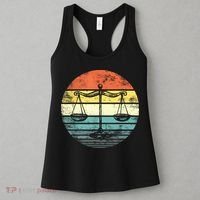 Lawyer Gift Retro Sunset Scale Of Justice Student Law School Women's Tank Top thumb 3