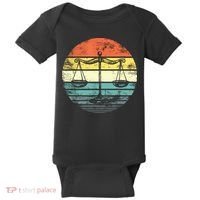 Lawyer Gift Retro Sunset Scale Of Justice Student Law School Baby Bodysuit thumb 0