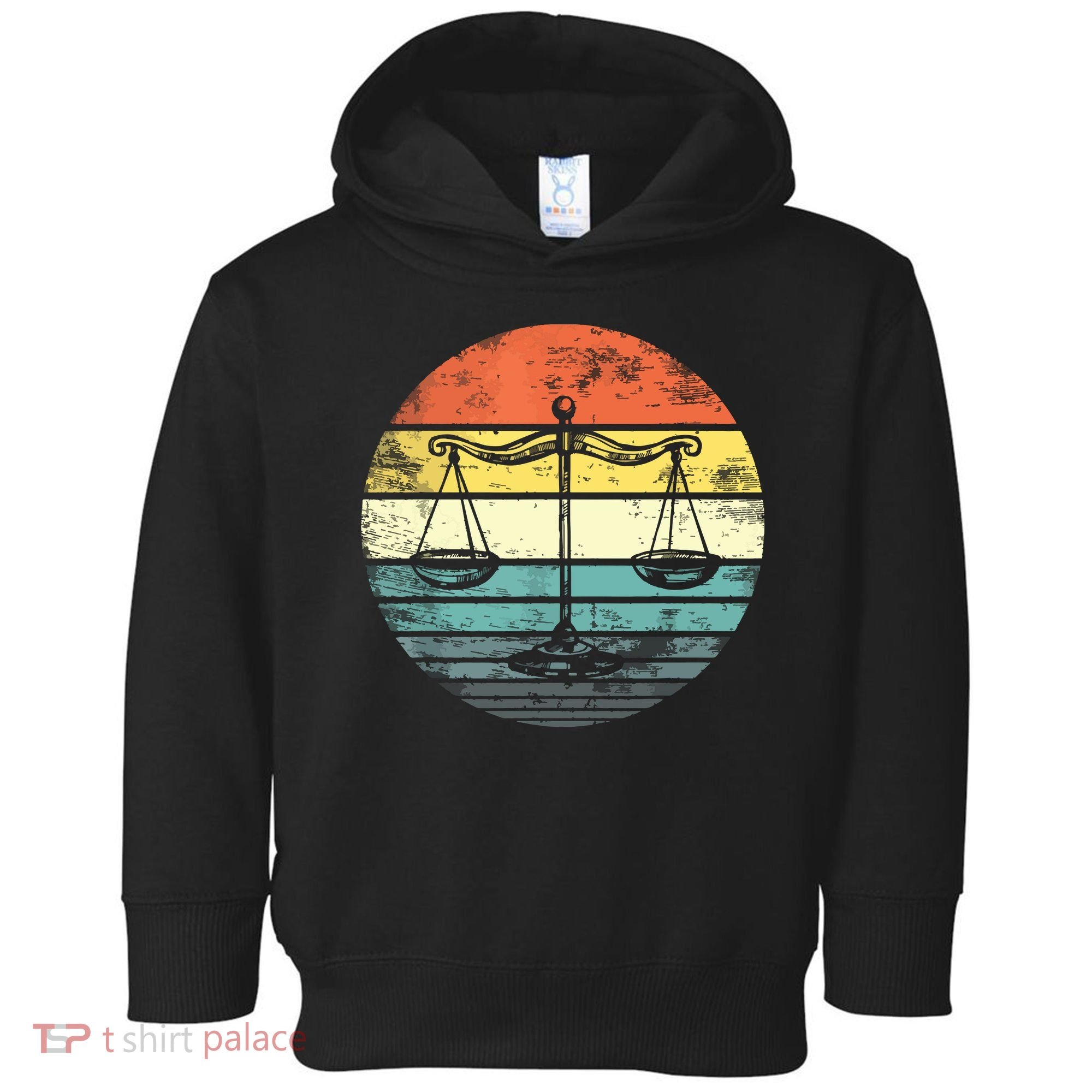 Lawyer Gift Retro Sunset Scale Of Justice Student Law School Toddler Hoodie