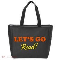 Lets Go Read Distress Book Club Tote Bag thumb 0