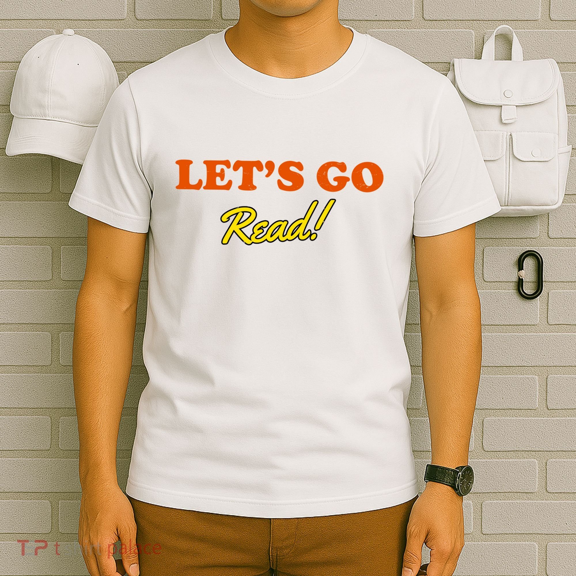 Lets Go Read Distress Book Club T-Shirt