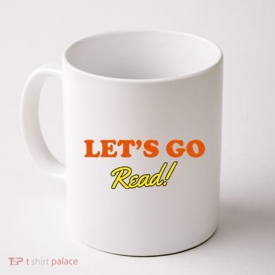 Lets Go Read Distress Book Club Coffee Mug