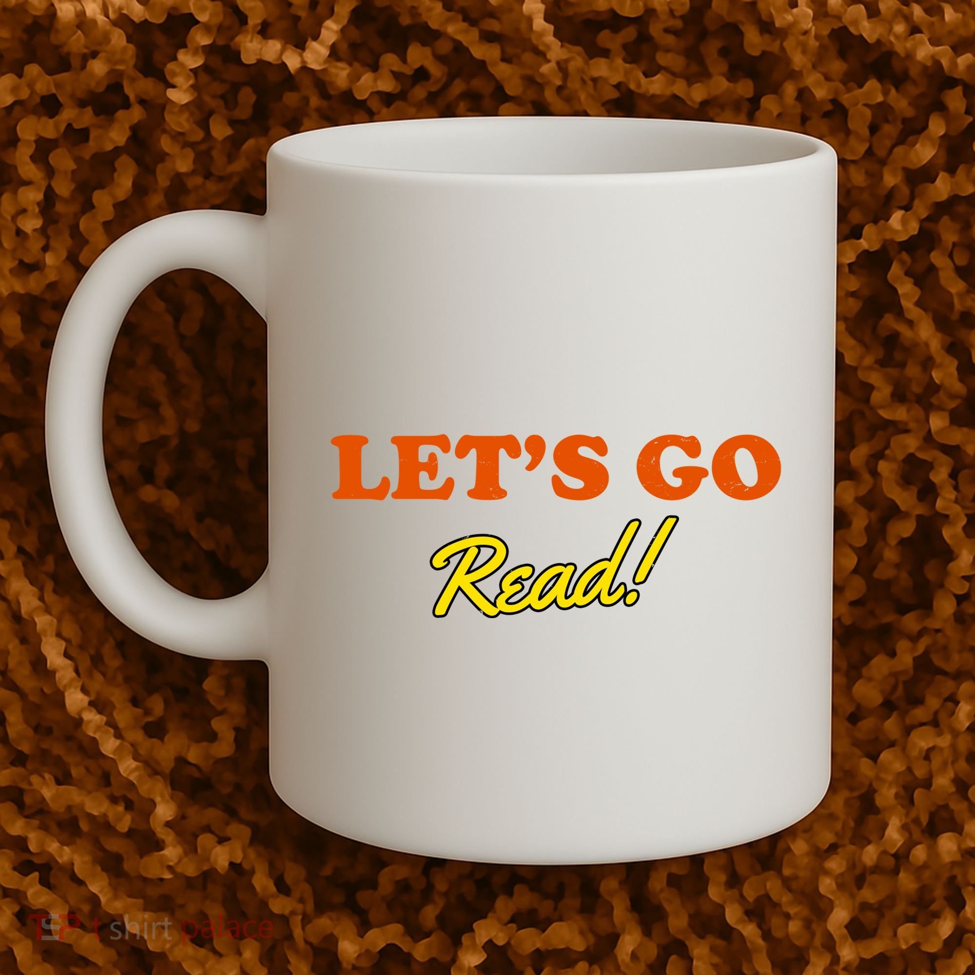 Lets Go Read Distress Book Club Coffee Mug