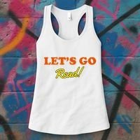 Lets Go Read Distress Book Club Women's Tank Top thumb 3