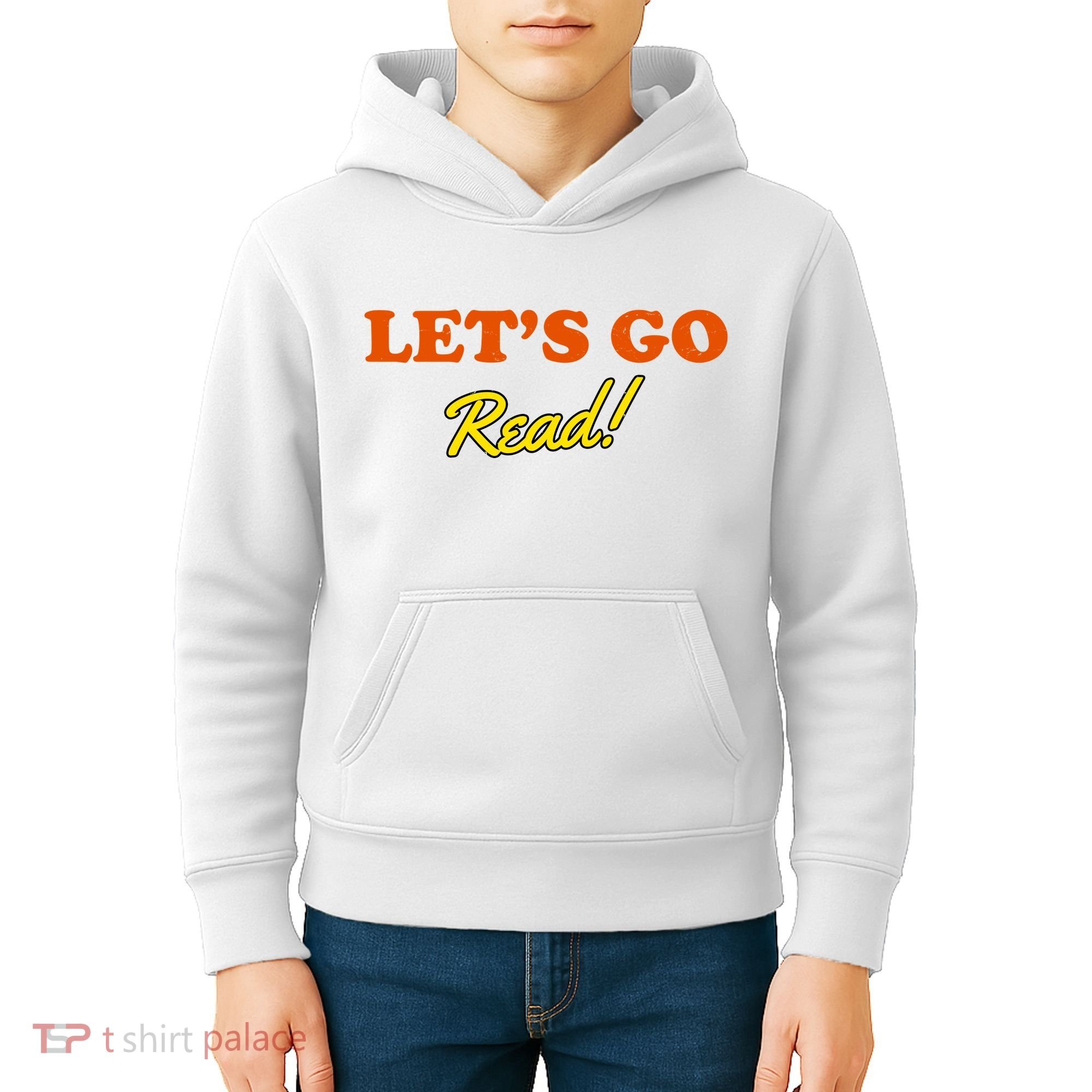 Lets Go Read Distress Book Club Kids Hoodie
