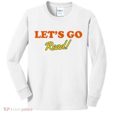 Lets Go Read Distress Book Club Kids Long Sleeve Shirt