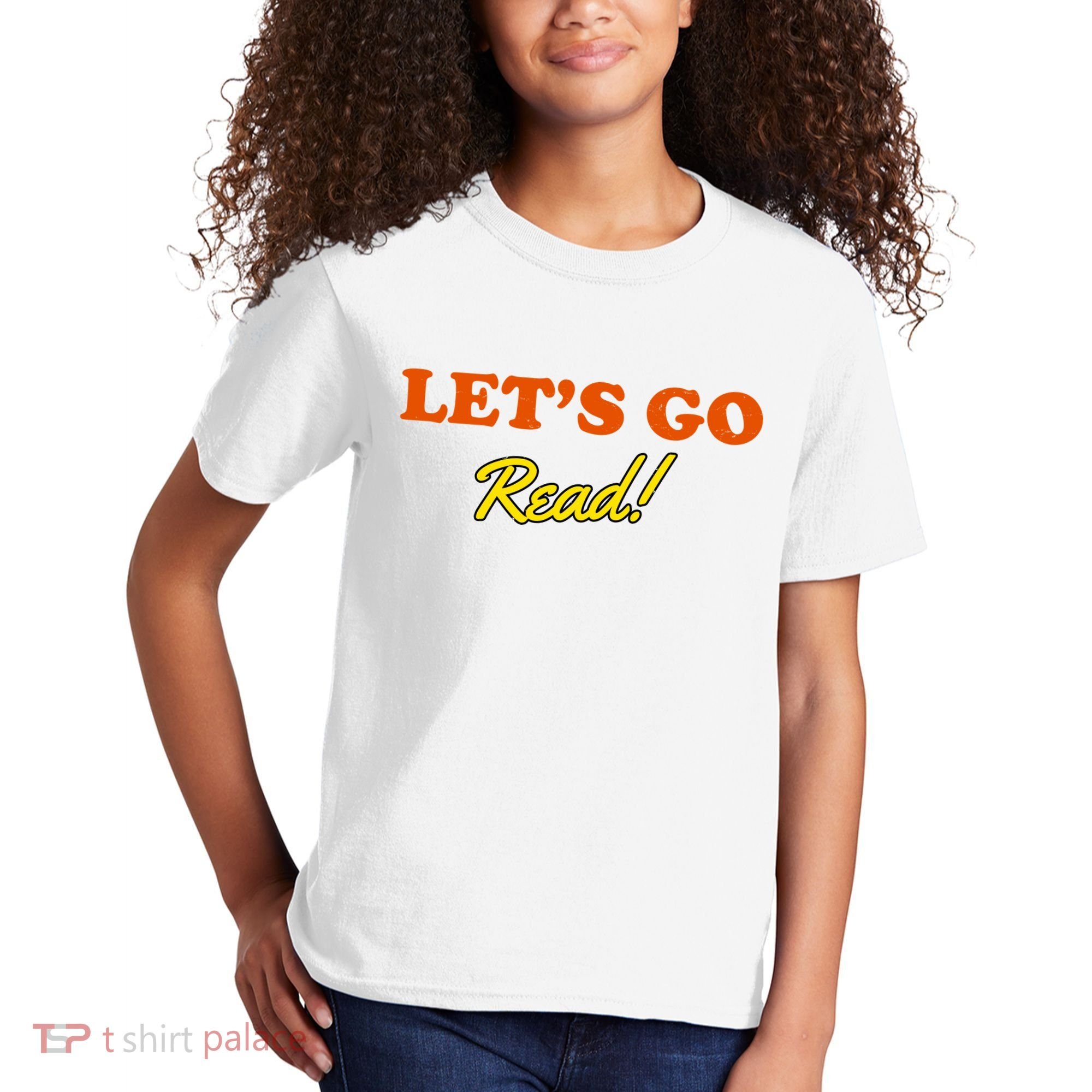 Lets Go Read Distress Book Club Kids T-Shirt