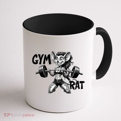 Lady Gym Rat Workout Coffee Mug back
