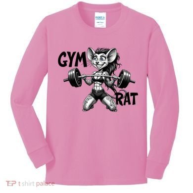 Lady Gym Rat Workout Kids Long Sleeve Shirt
