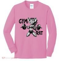 Lady Gym Rat Workout Kids Long Sleeve Shirt thumb 0