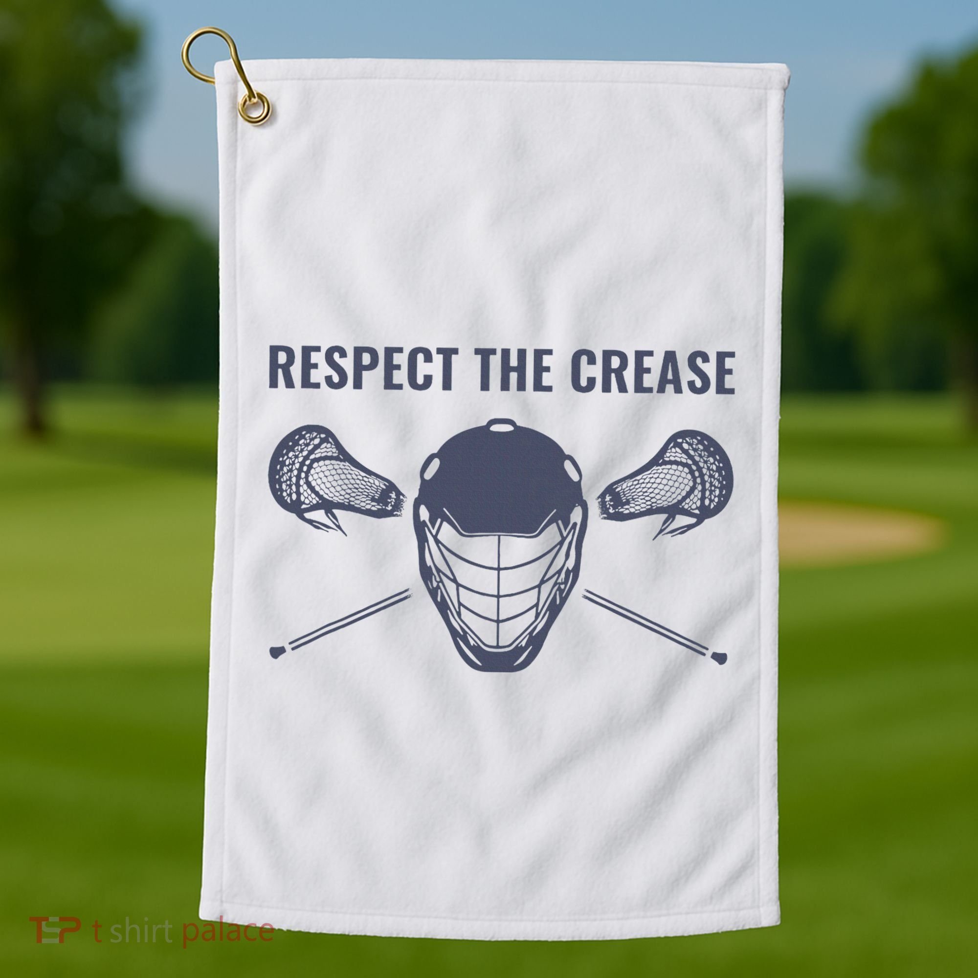 Lacrosse Goalie Respect The Crease Lax Golf Towel