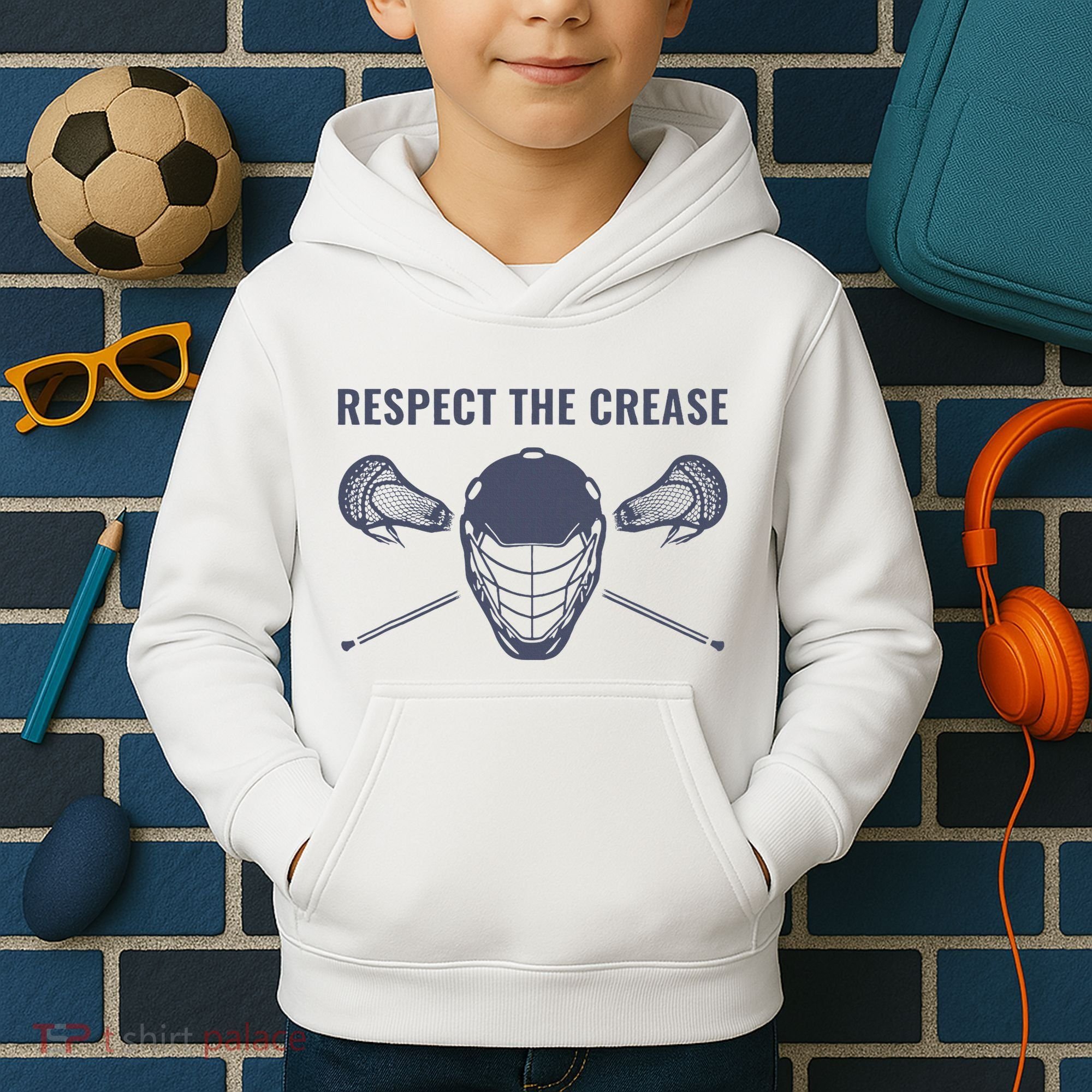 Lacrosse Goalie Respect The Crease Lax Kids Hoodie