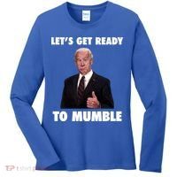 Lets Get Ready To Mumble Joe Biden Funny Women's Long Sleeve Shirt thumb 0