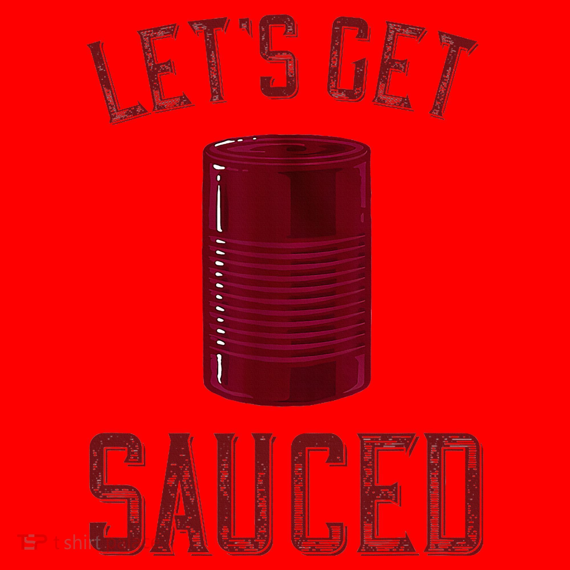 Let's Get Sauced Funny Cranberry Sauce Thanksgiving Food  Santa Hat