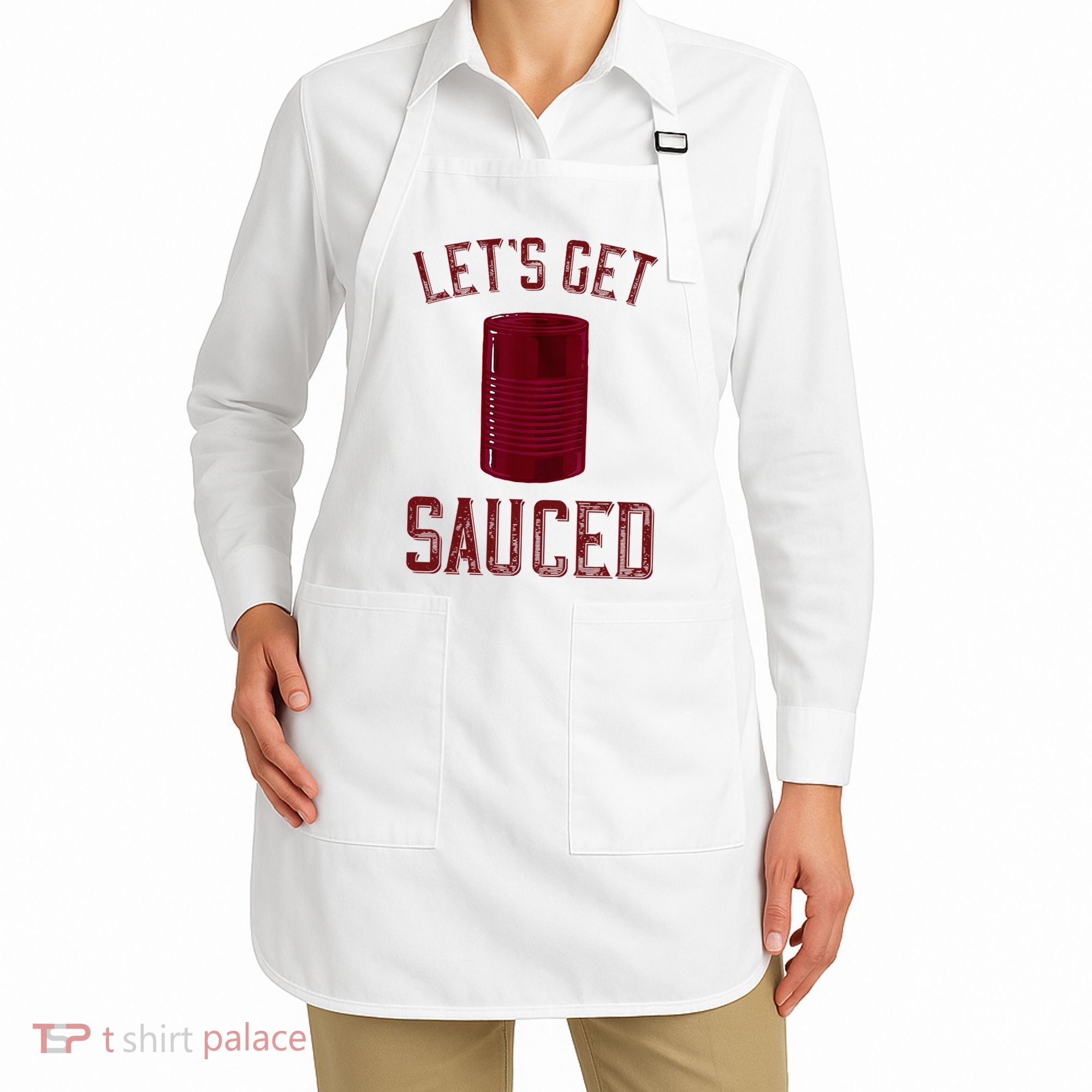 Let's Get Sauced Funny Cranberry Sauce Thanksgiving Food  Apron