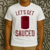 Let's Get Sauced Funny Cranberry Sauce Thanksgiving Food  T-Shirt thumb 3