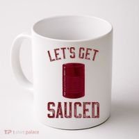 Let's Get Sauced Funny Cranberry Sauce Thanksgiving Food  Coffee Mug thumb 0