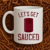 Let's Get Sauced Funny Cranberry Sauce Thanksgiving Food  Coffee Mug thumb 2