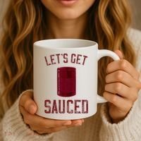 Let's Get Sauced Funny Cranberry Sauce Thanksgiving Food  Coffee Mug thumb 3