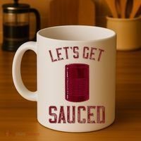 Let's Get Sauced Funny Cranberry Sauce Thanksgiving Food  Coffee Mug thumb 4