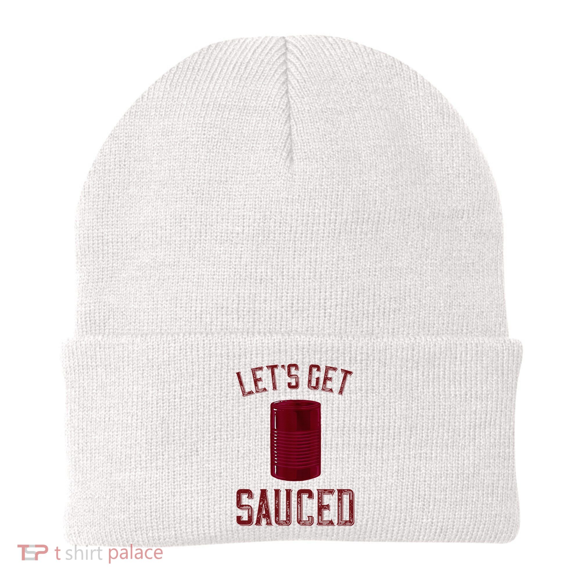 Let's Get Sauced Funny Cranberry Sauce Thanksgiving Food  Beanie
