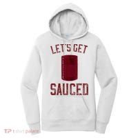 Let's Get Sauced Funny Cranberry Sauce Thanksgiving Food  Women's Hoodie thumb 0