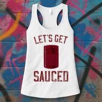 Let's Get Sauced Funny Cranberry Sauce Thanksgiving Food  Women's Tank Top thumb 3