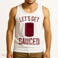 Let's Get Sauced Funny Cranberry Sauce Thanksgiving Food  Tank Top thumb 3