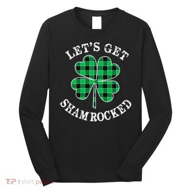 Let's Get Shamrocked: St. Patrick's Day Design With Clover Long Sleeve Shirt