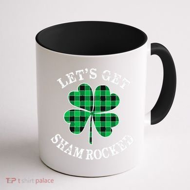 Let's Get Shamrocked: St. Patrick's Day Design With Clover Coffee Mug back