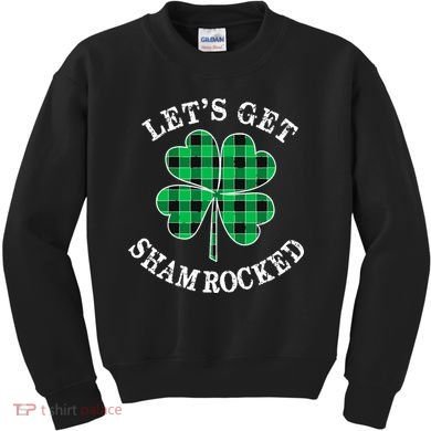 Let's Get Shamrocked: St. Patrick's Day Design With Clover Kids Sweatshirt