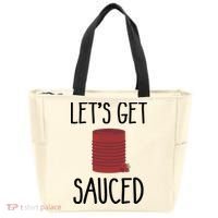 Let's Get Sauced  Funny Get Sauced Thanksgiving  Tote Bag thumb 0