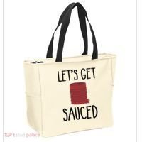 Let's Get Sauced  Funny Get Sauced Thanksgiving  Tote Bag thumb 2