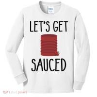 Let's Get Sauced  Funny Get Sauced Thanksgiving  Kids Long Sleeve Shirt thumb 0