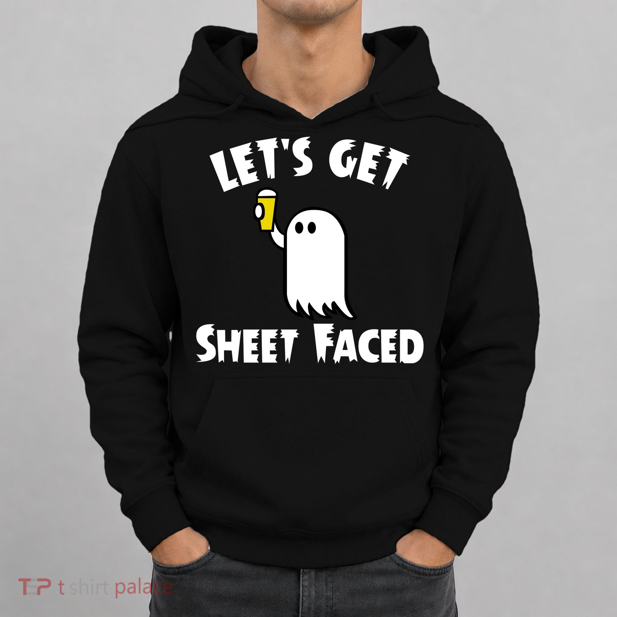 Lets Get Sheet Faced Beer Funny Halloween Costume Funny Hoodie