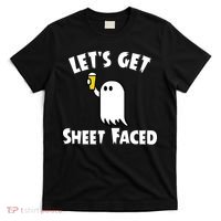 Lets Get Sheet Faced Beer Funny Halloween Costume Funny T-Shirt thumb 0